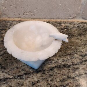 Vintage Alabaster Bird Bath made in Italy